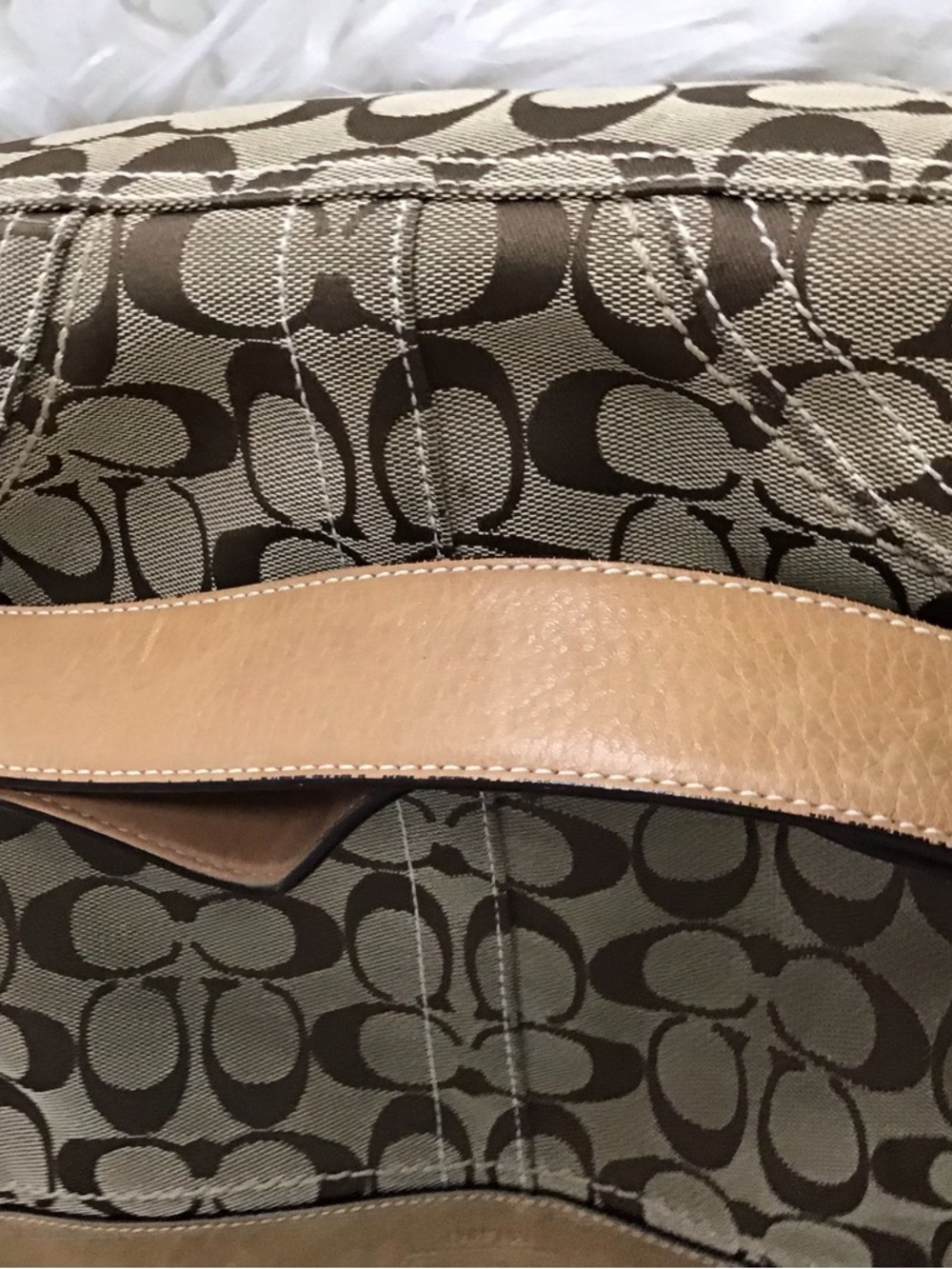 Coach Vintage Legacy Beige Brown Signature C Logo Leather Crossbody Bag - Picture 12 of 16